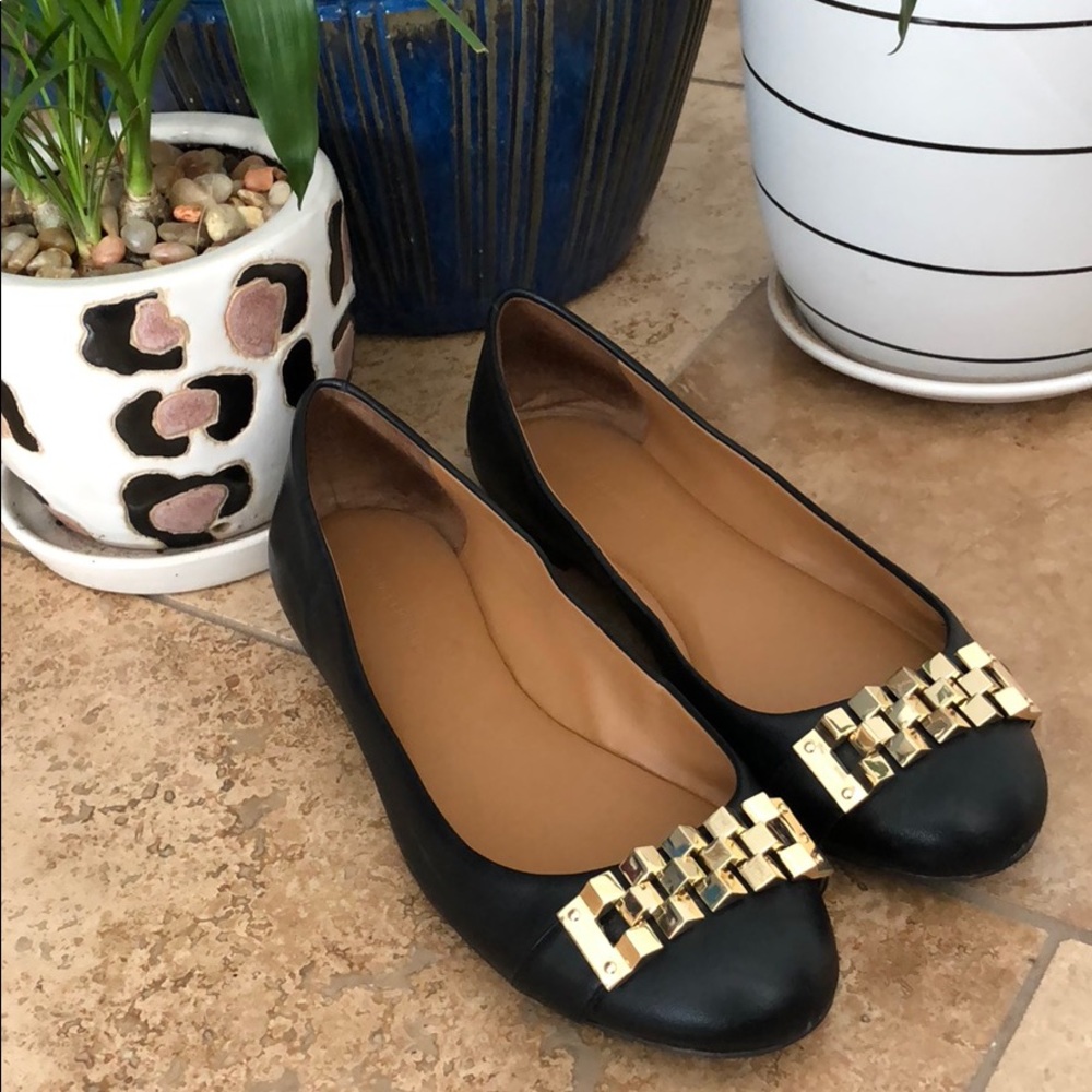 Black Leather Ballet Flats :: Size 9